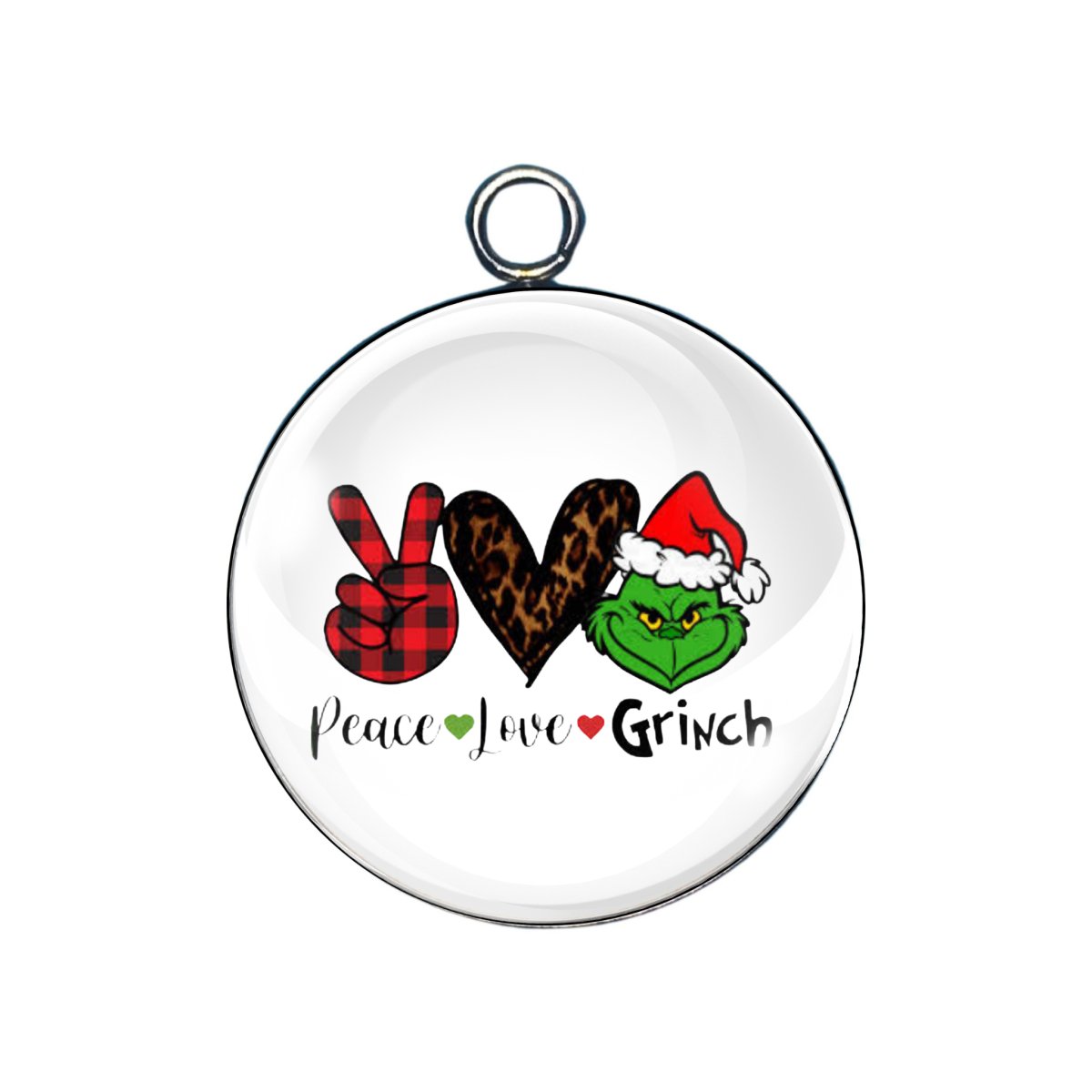 mrs. grinch glass cabochon charm