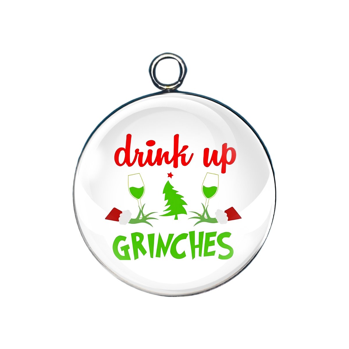 mrs. grinch glass cabochon charm