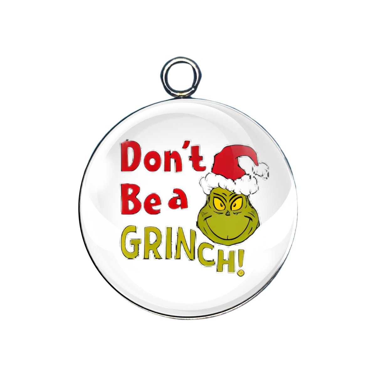 mrs. grinch glass cabochon charm