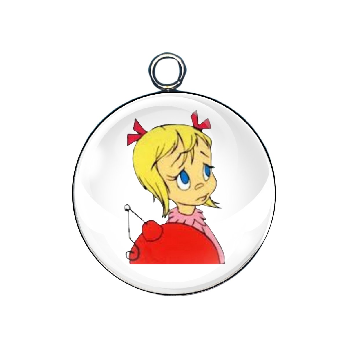 mrs. grinch glass cabochon charm