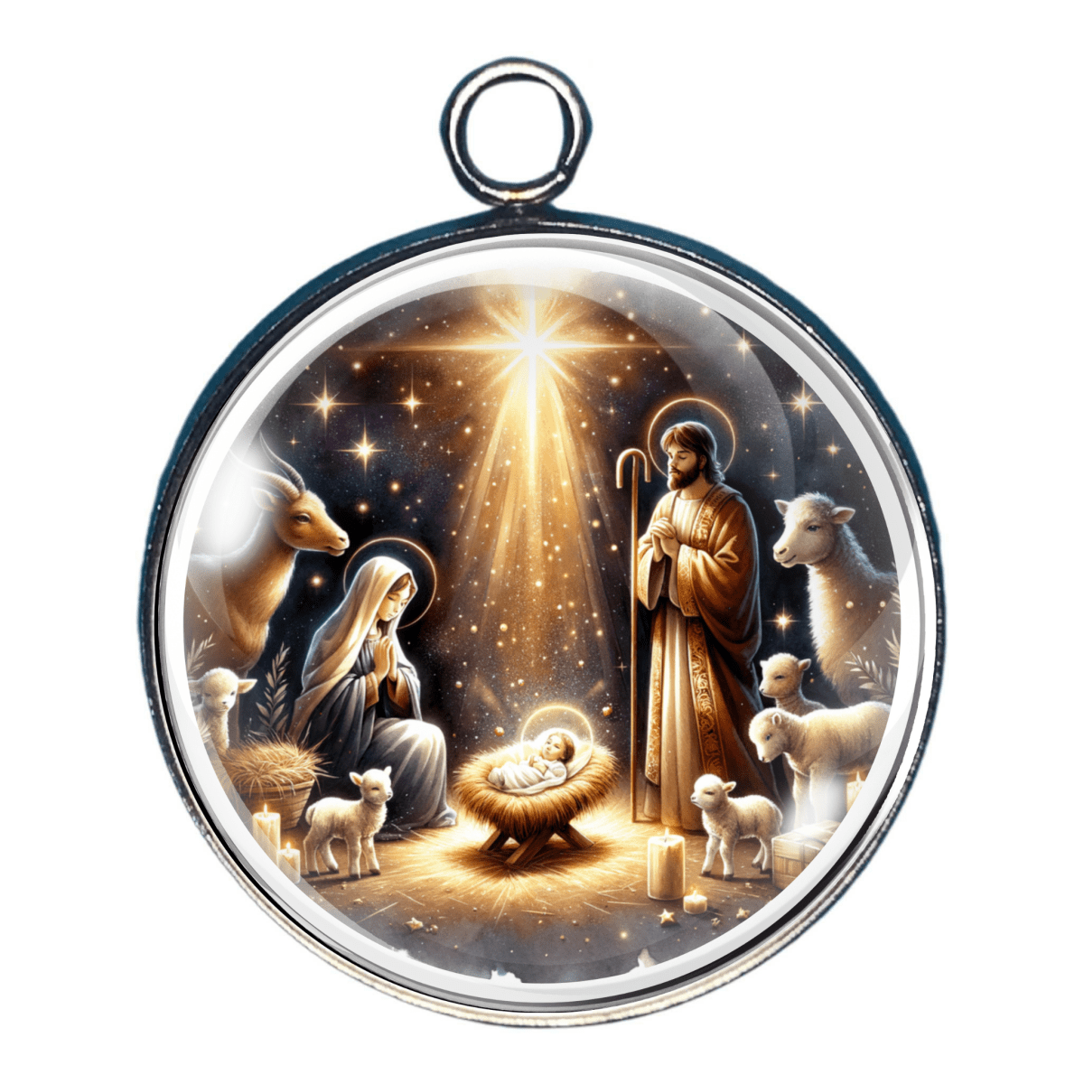 Charm of the Holy Family illuminated by the Star of Bethlehem
