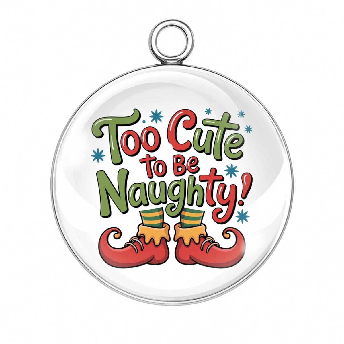 “Too cute to be naughty elf charm”