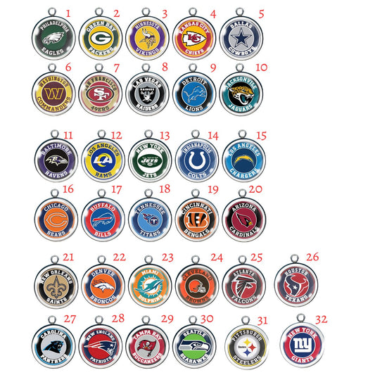 NEW Sport Football Glass Cabochon Charms, Jewelry Making Charms