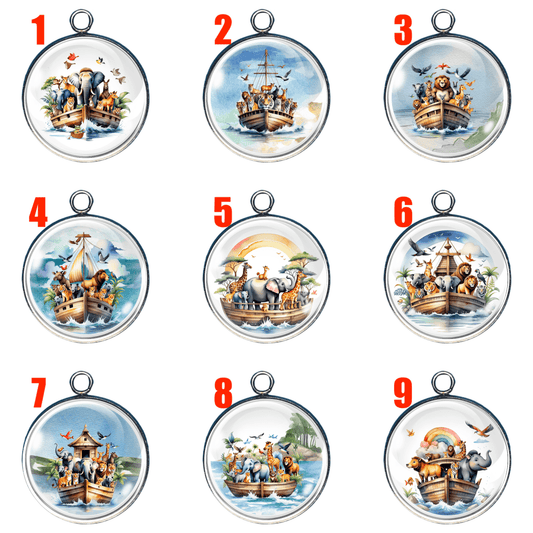 Group of 9 Noah's Ark Charms