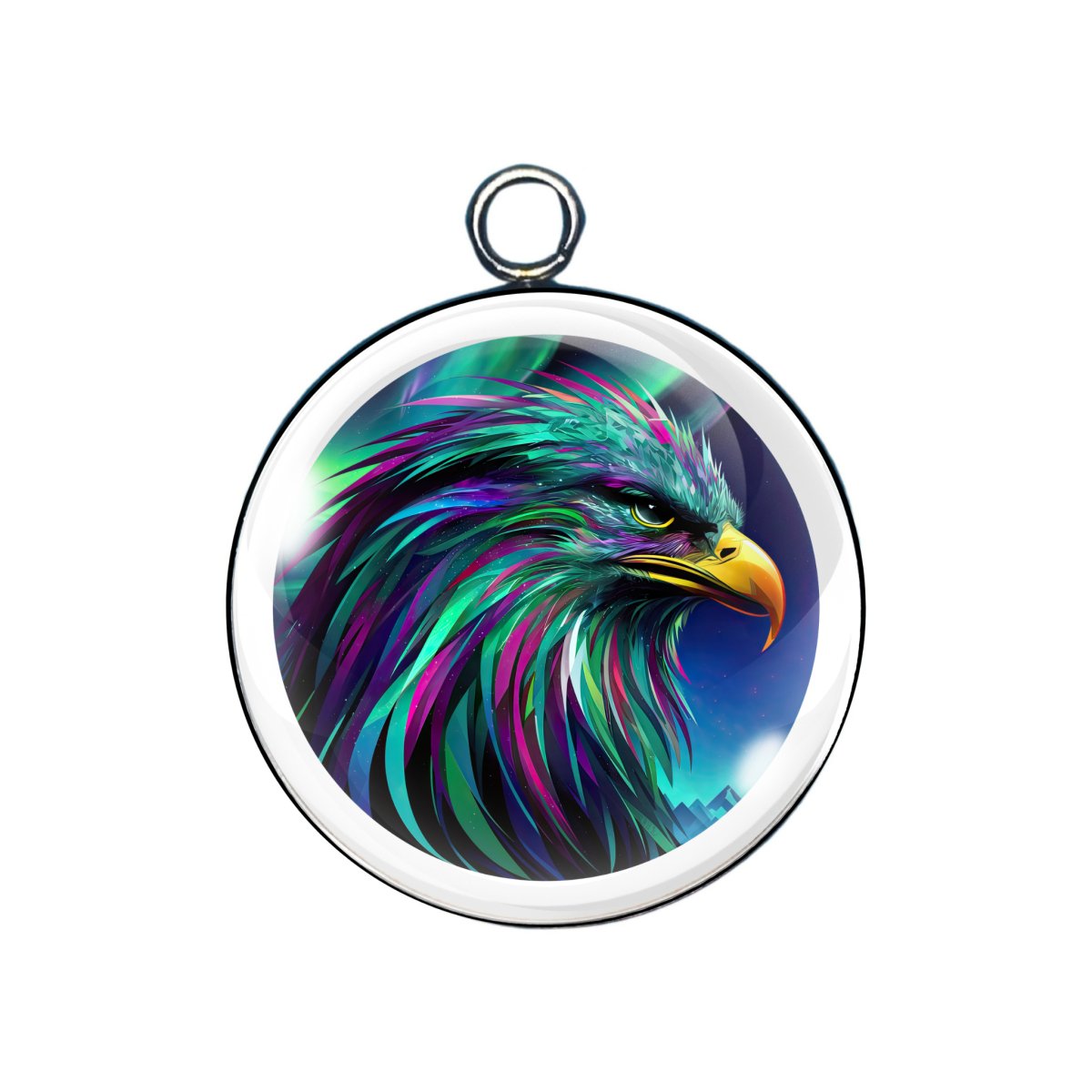 northern lights glass cabochon charm