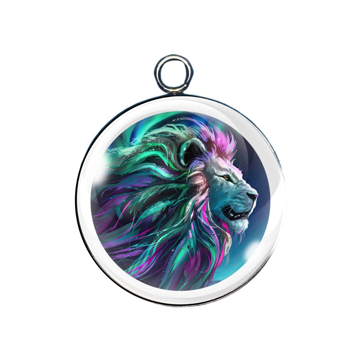 northern lights glass cabochon charm