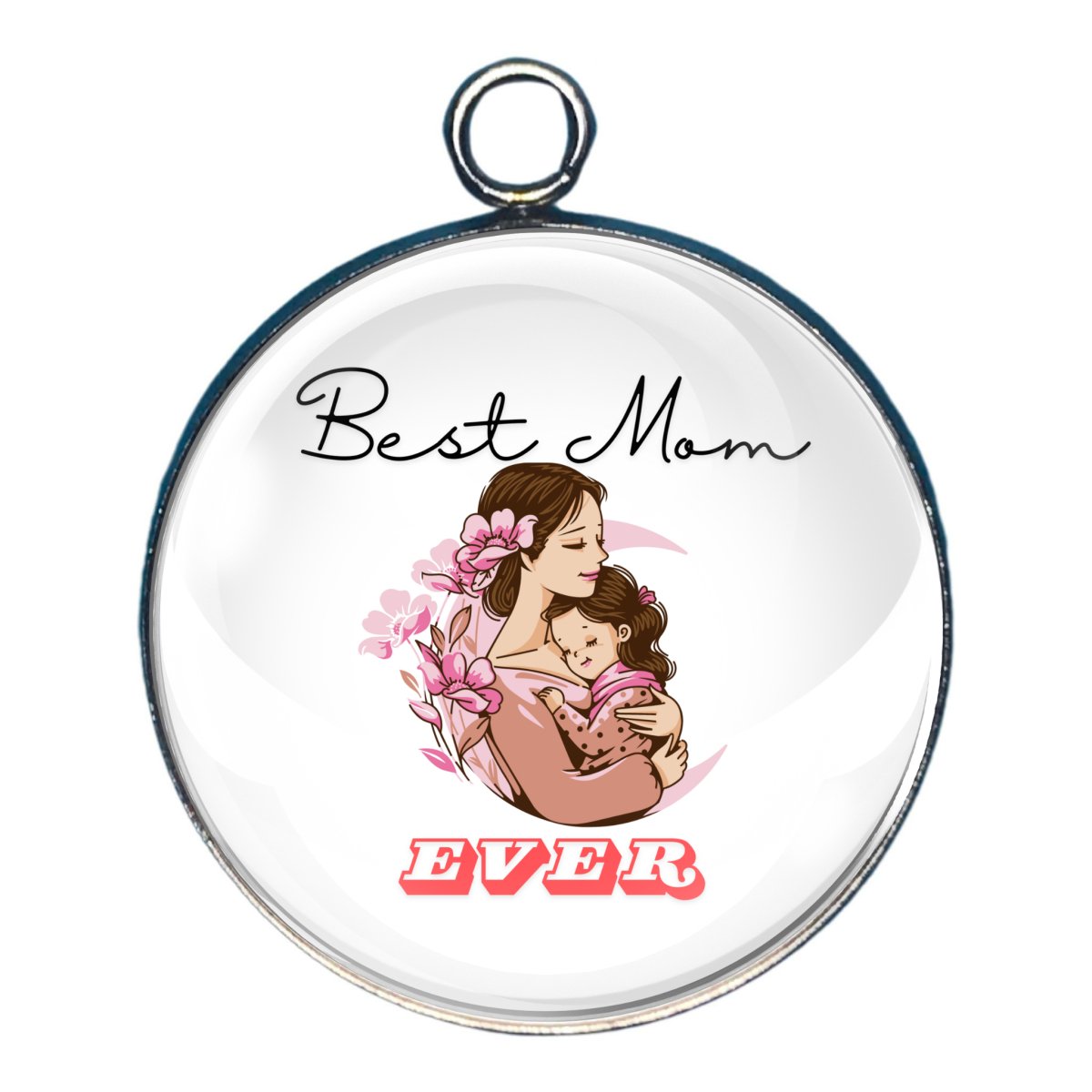 Charm with retro style picture with 'best mom ever'