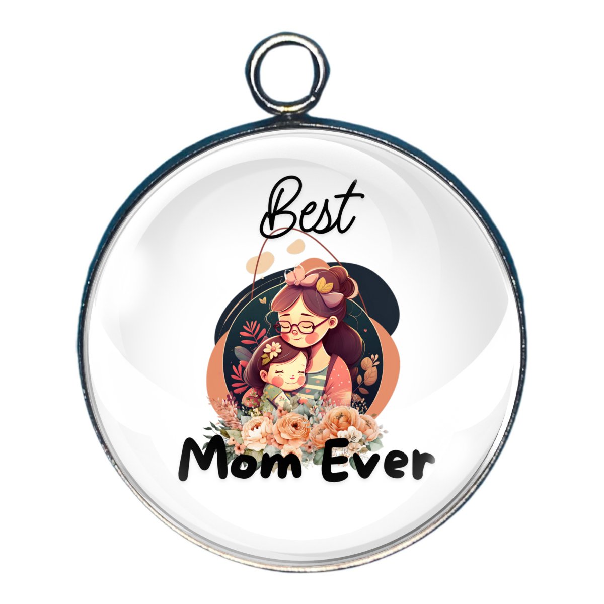 Charm with retro style picture with 'Best Mom Ever'