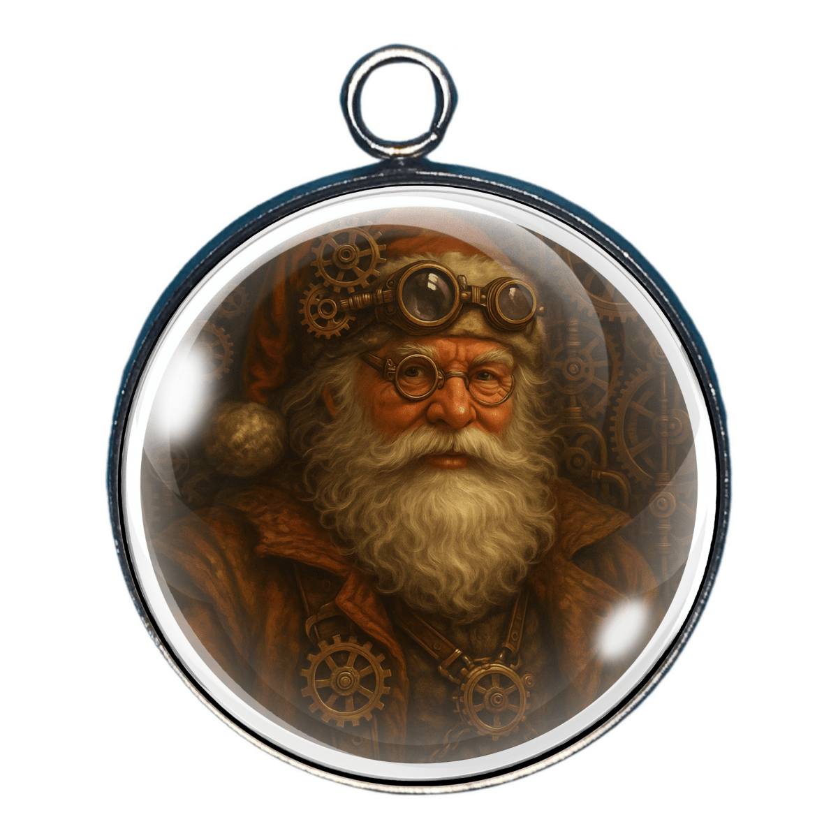 Charm of a Steampunk Santa - perfect for DIY holiday jewelry and crafts.