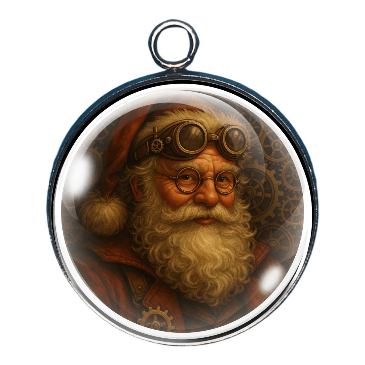 Charm of a Steampunk Santa - perfect for DIY holiday jewelry and crafts.