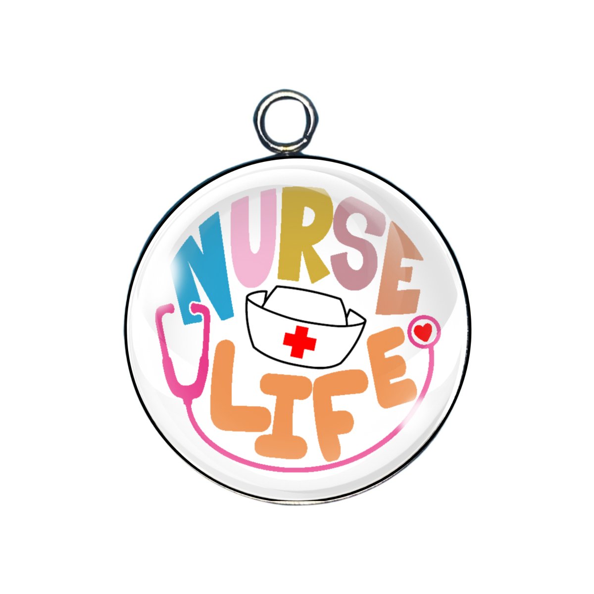 Nurse Life glass cabochon charm