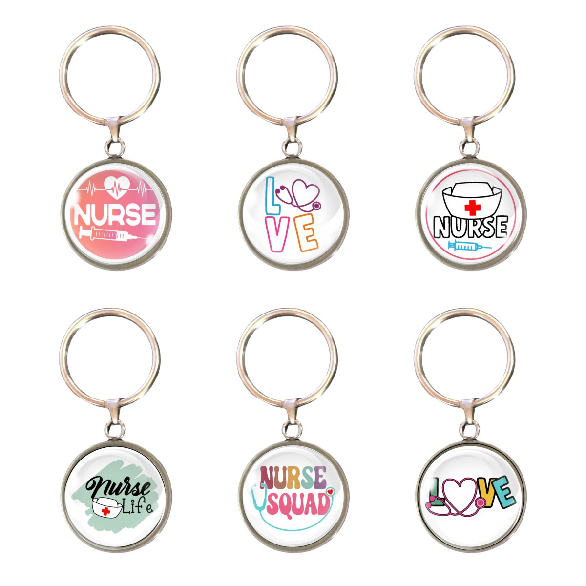 6 Nurse life keyrings