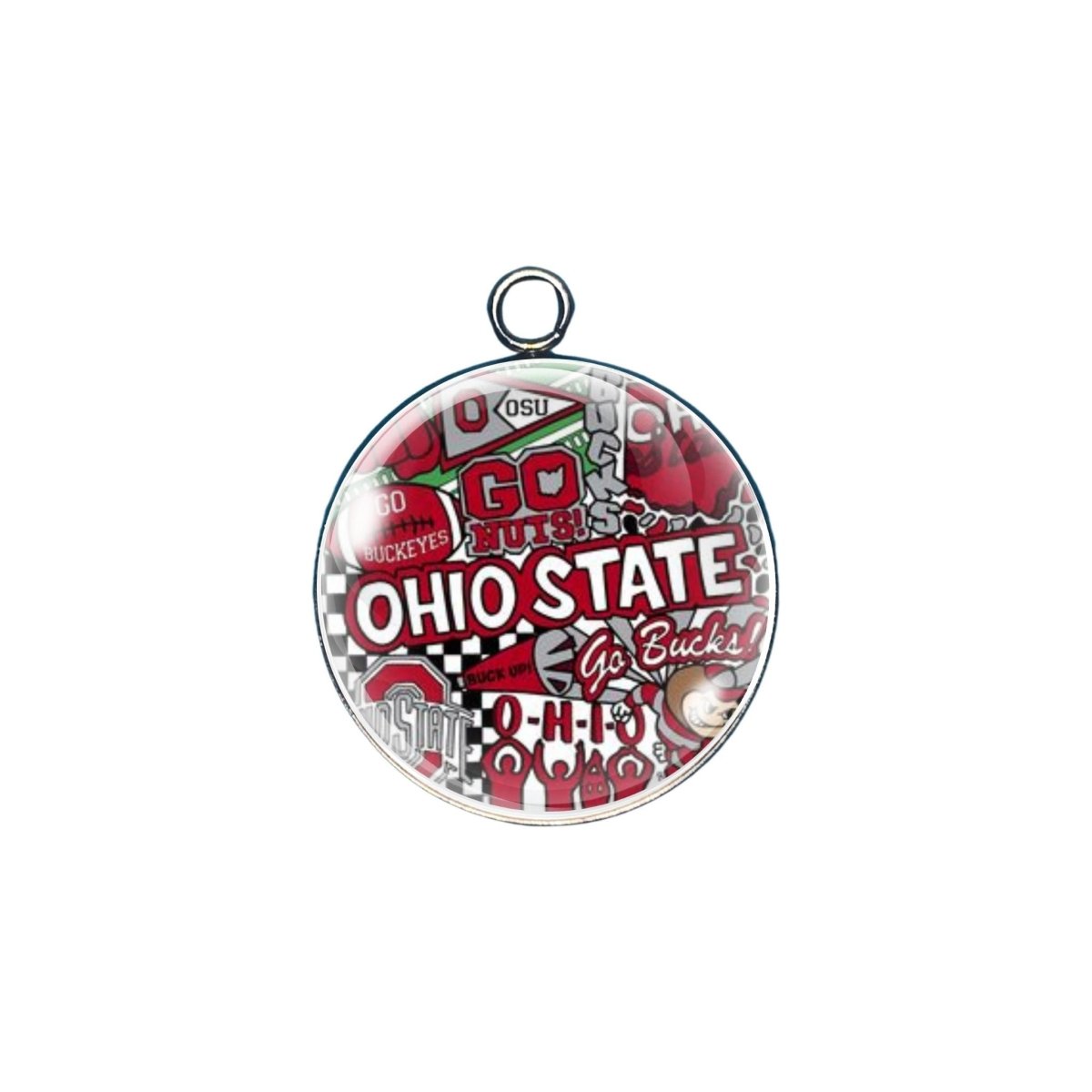 Ohio state glass cabochon charm