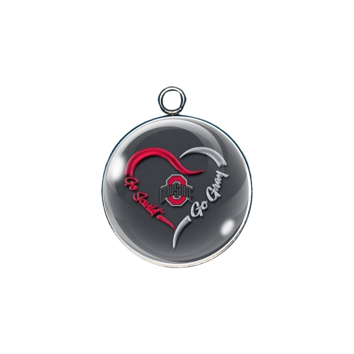 Ohio state glass cabochon charm