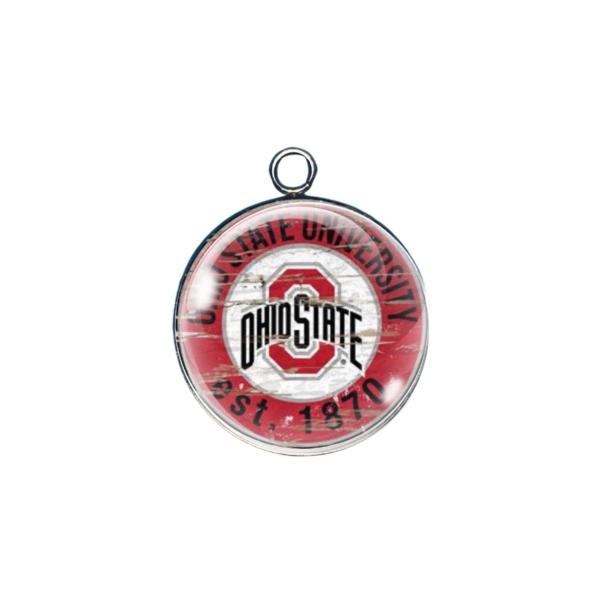 Ohio state glass cabochon charm