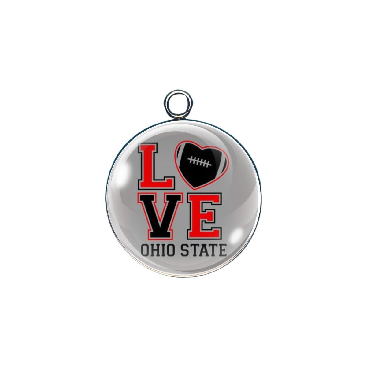 Ohio state glass cabochon charm