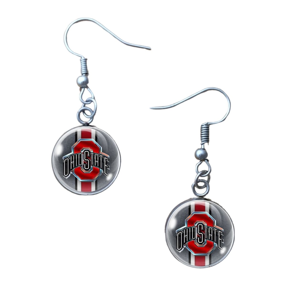 Ohio state glass cabochon earrings