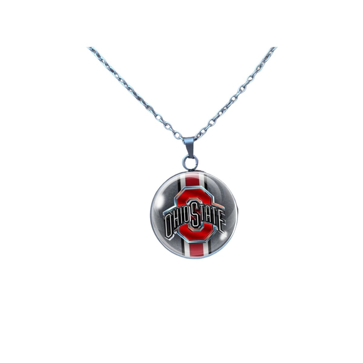 Ohio state glass cabochon pendant necklace