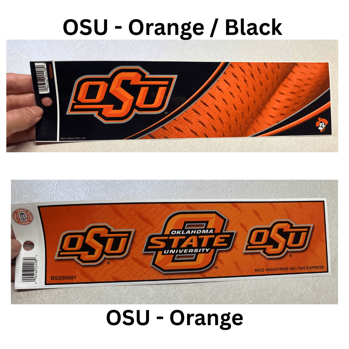 Oklahoma State University, OSU Bumper Sticker,  3"x12"  - Official Licensed