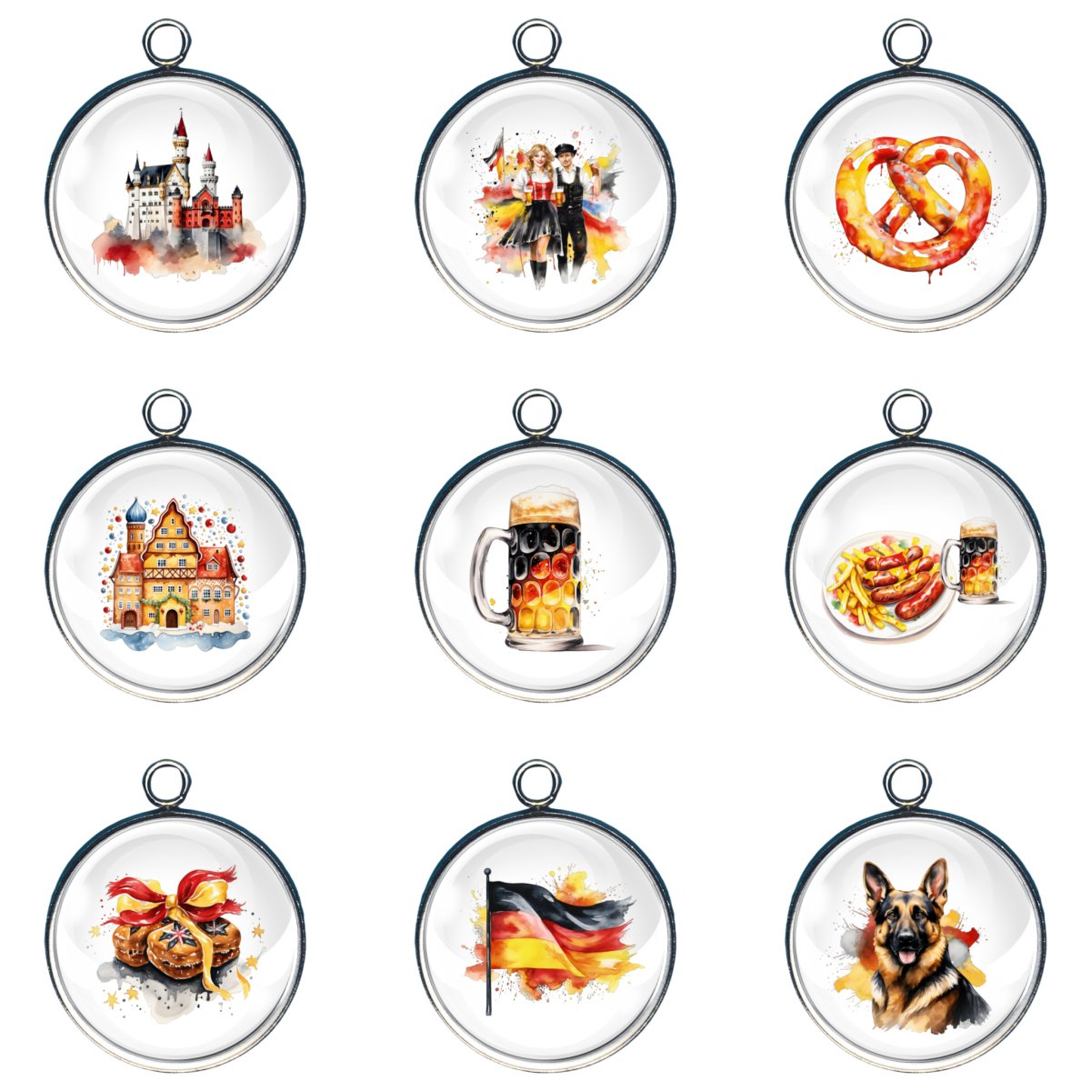 Group of 9 Charms for celebrating Oktoberfest