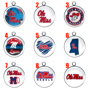Ole Miss Glass Cabochon Charms