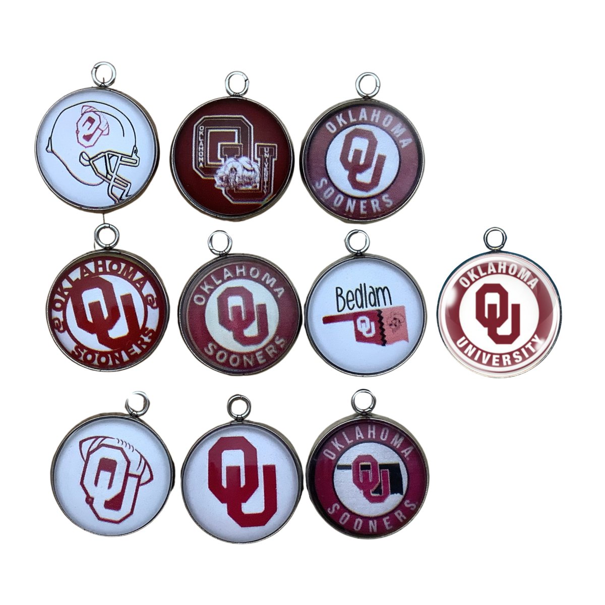 GROUP OF 10 OU SOONERS CHARMS