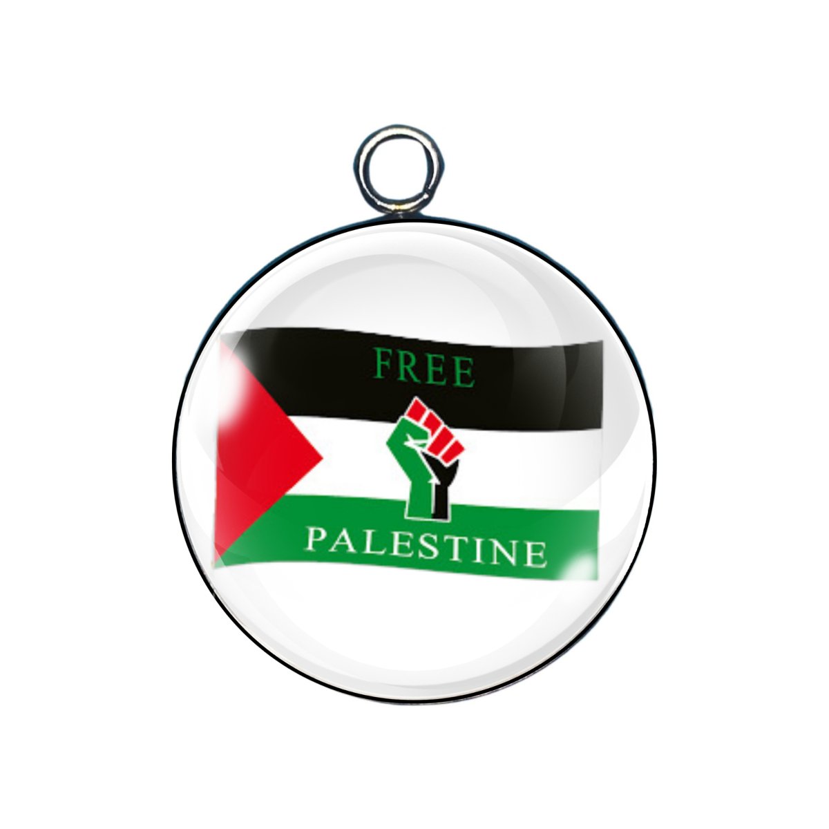 Palestine Flag glass cabochon charm