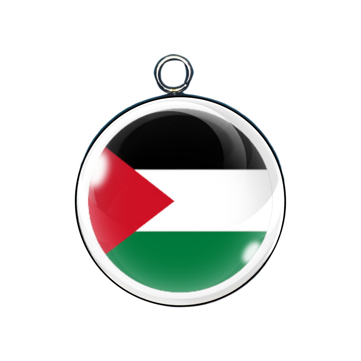 Palestine Flag glass cabochon charm