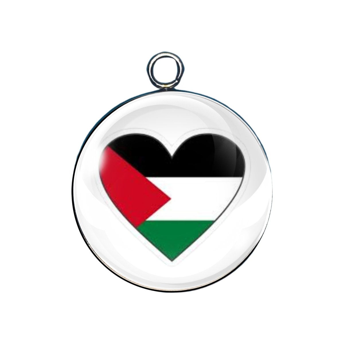 Palestine Flag glass cabochon charm