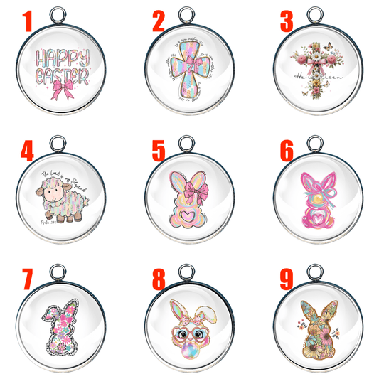 Pastel Easter Charms, Easter Glass Cabochon Charms