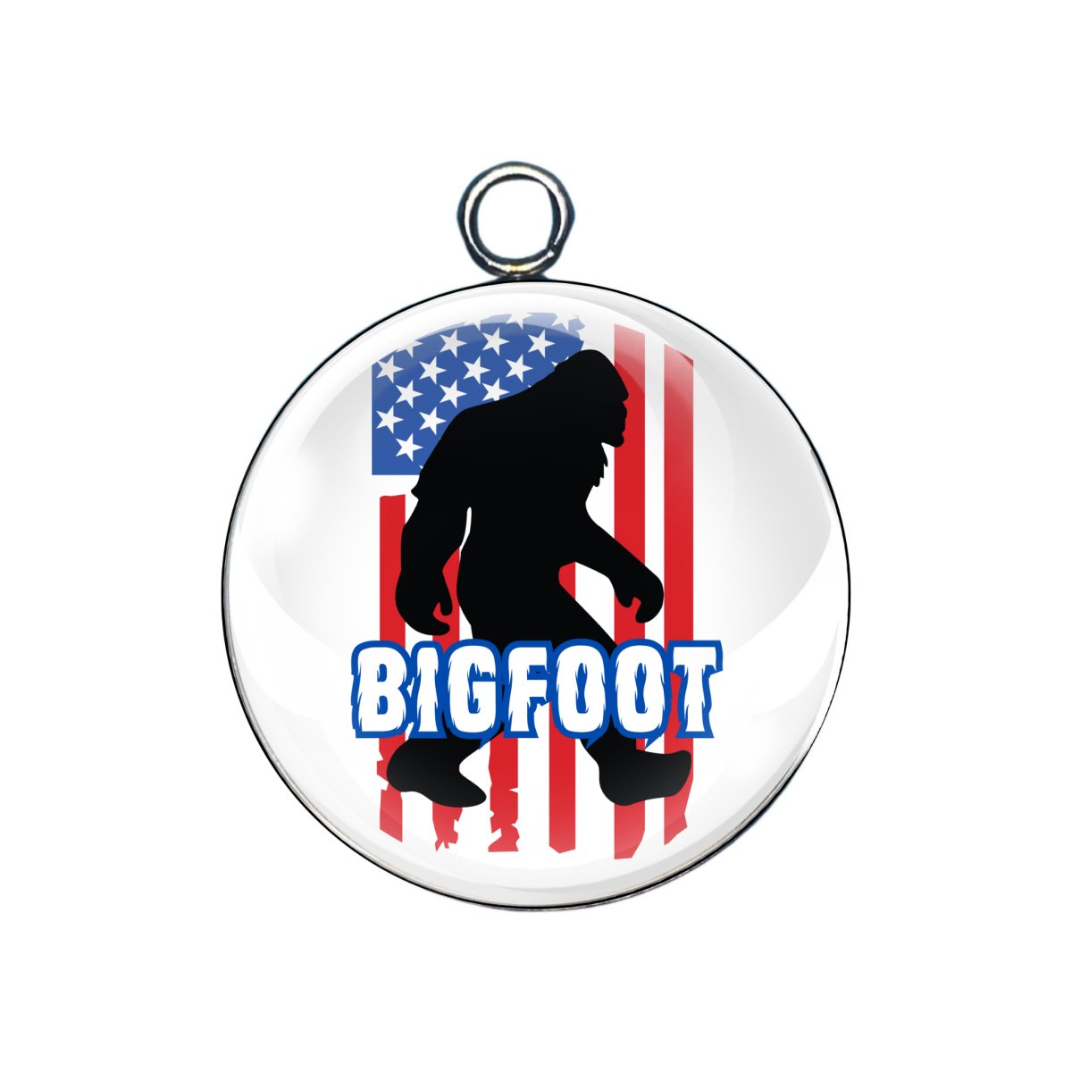 Patriotic Bigfoot Glass Cabochon Charms