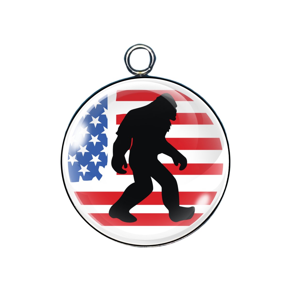 Patriotic Bigfoot Glass Cabochon Charms