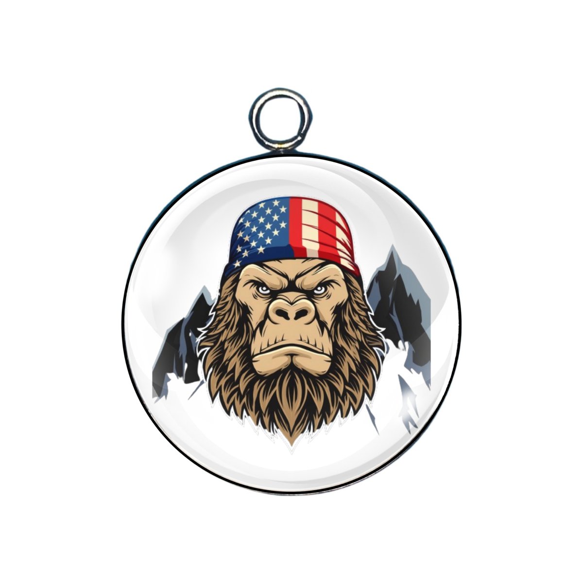 Patriotic Bigfoot Glass Cabochon Charms