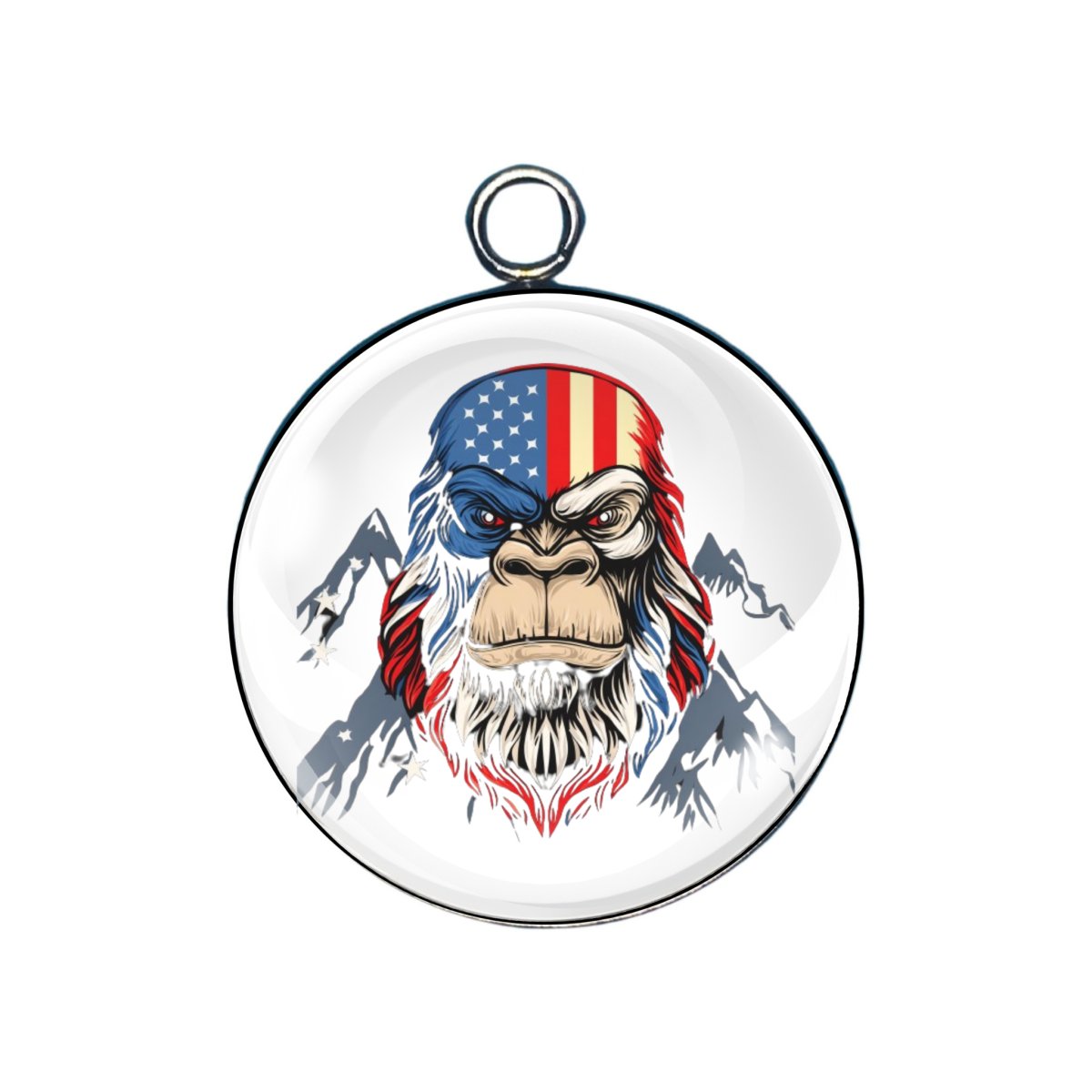 Patriotic Bigfoot Glass Cabochon Charms