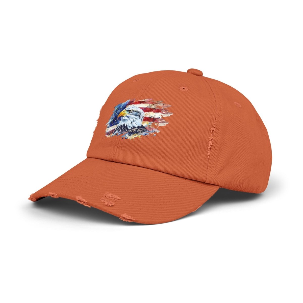 Patriotic Unisex Distressed Cap, American Flag Hat, Eagle Design, Vintage