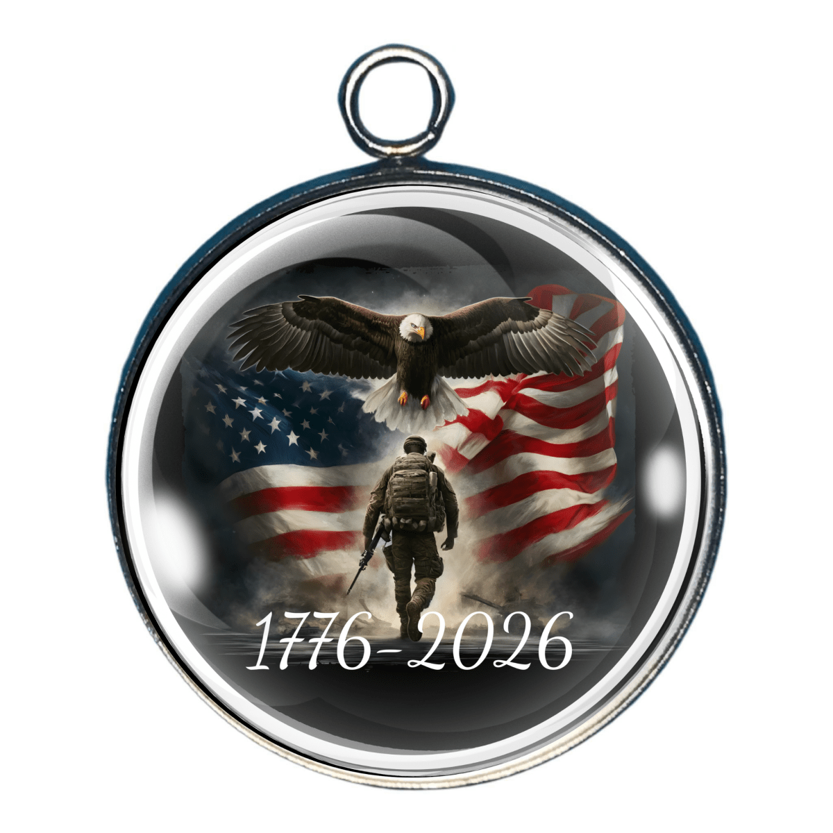 charm of soldier and eagle honoring American service and sacrifice 1776–2026