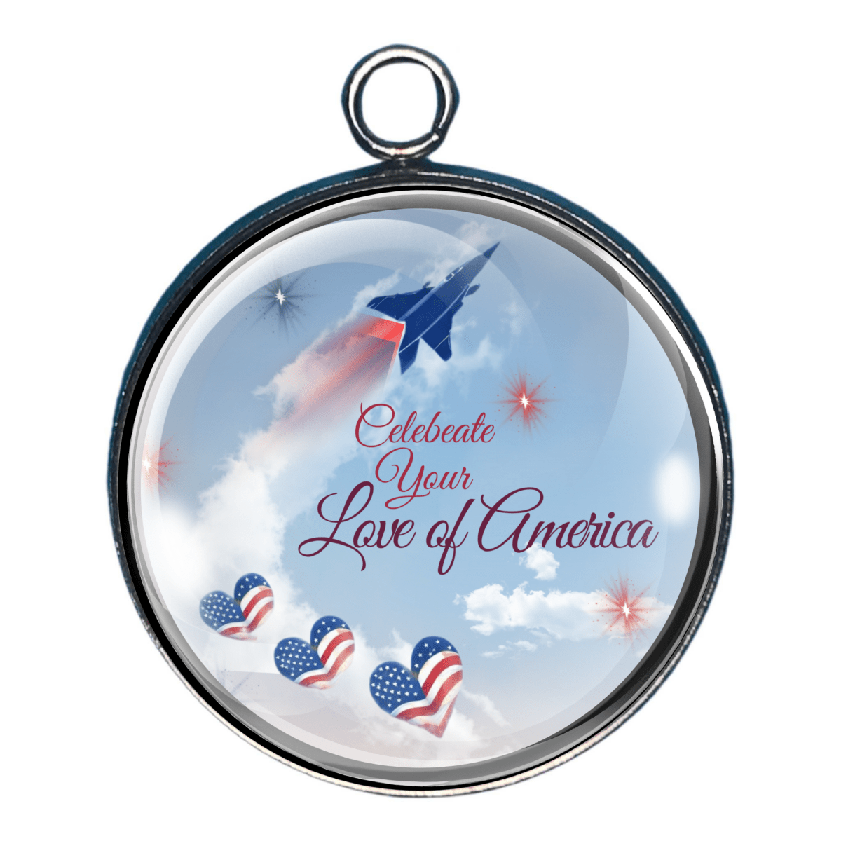 charm of jet flying through sky celebrating love of America 1776–2026