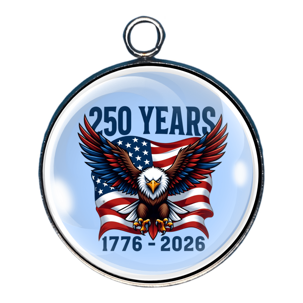 charm of 250 years American eagle with stars and stripes 1776–2026