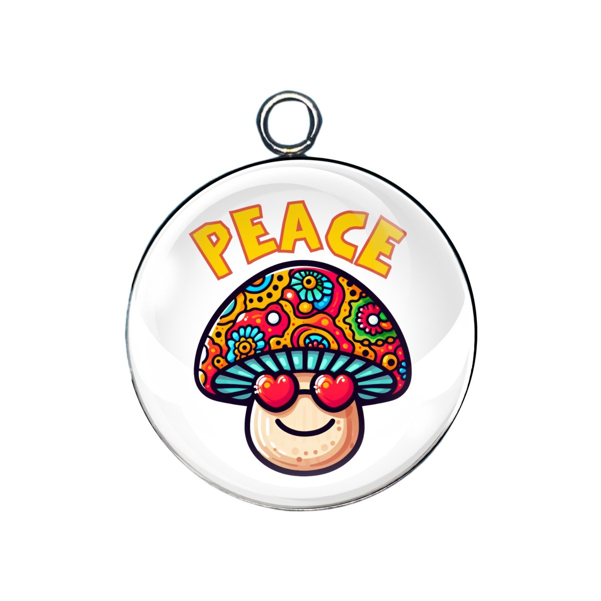 peace glass cabochon charm