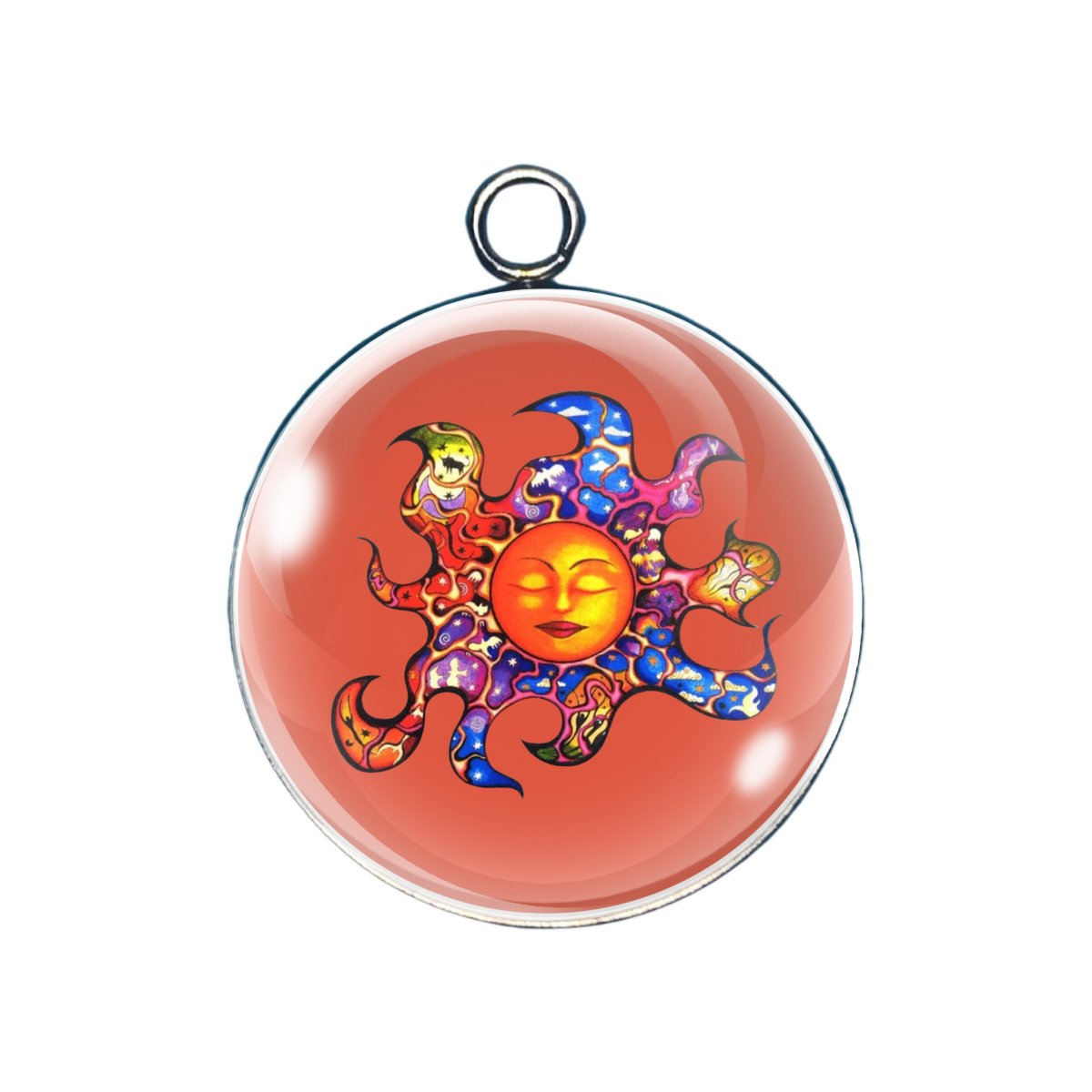 peace glass cabochon charm