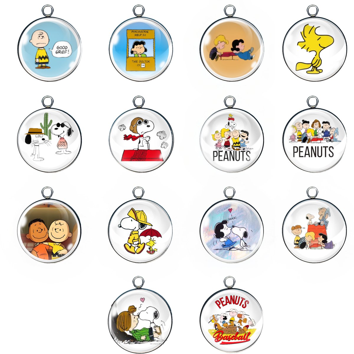 Peanuts Cartoon Glass Cabochon Charms