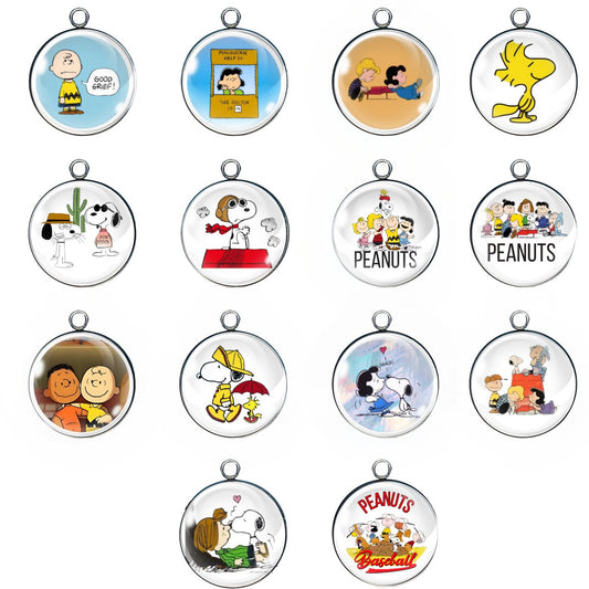 Peanuts Cartoon Glass Cabochon Charms