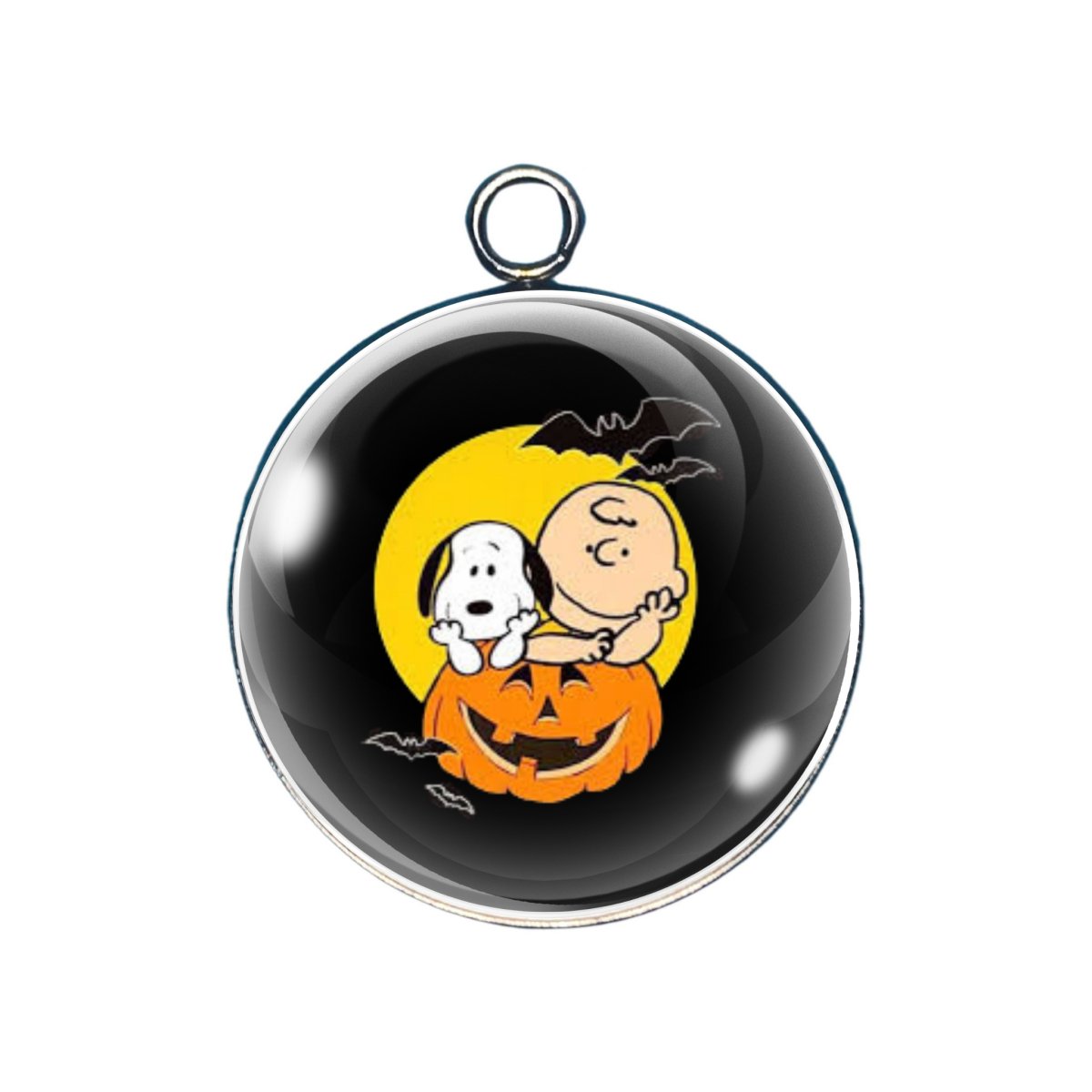 Peanuts halloween glass cabochon charm