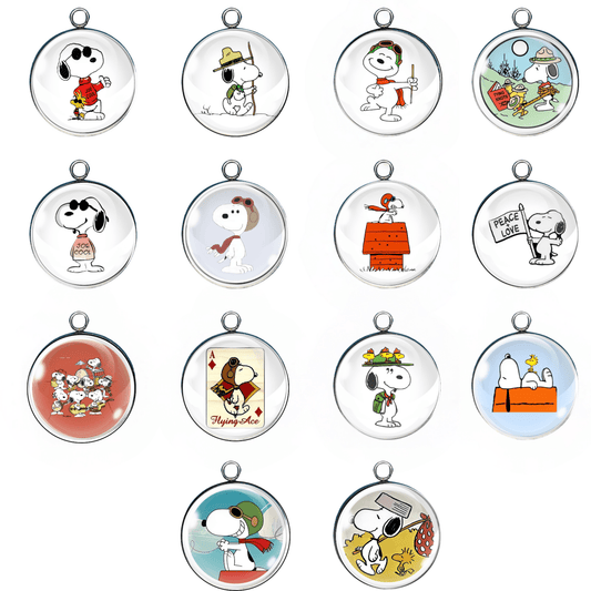 Peanuts Snoopy Glass Cabochon Charms