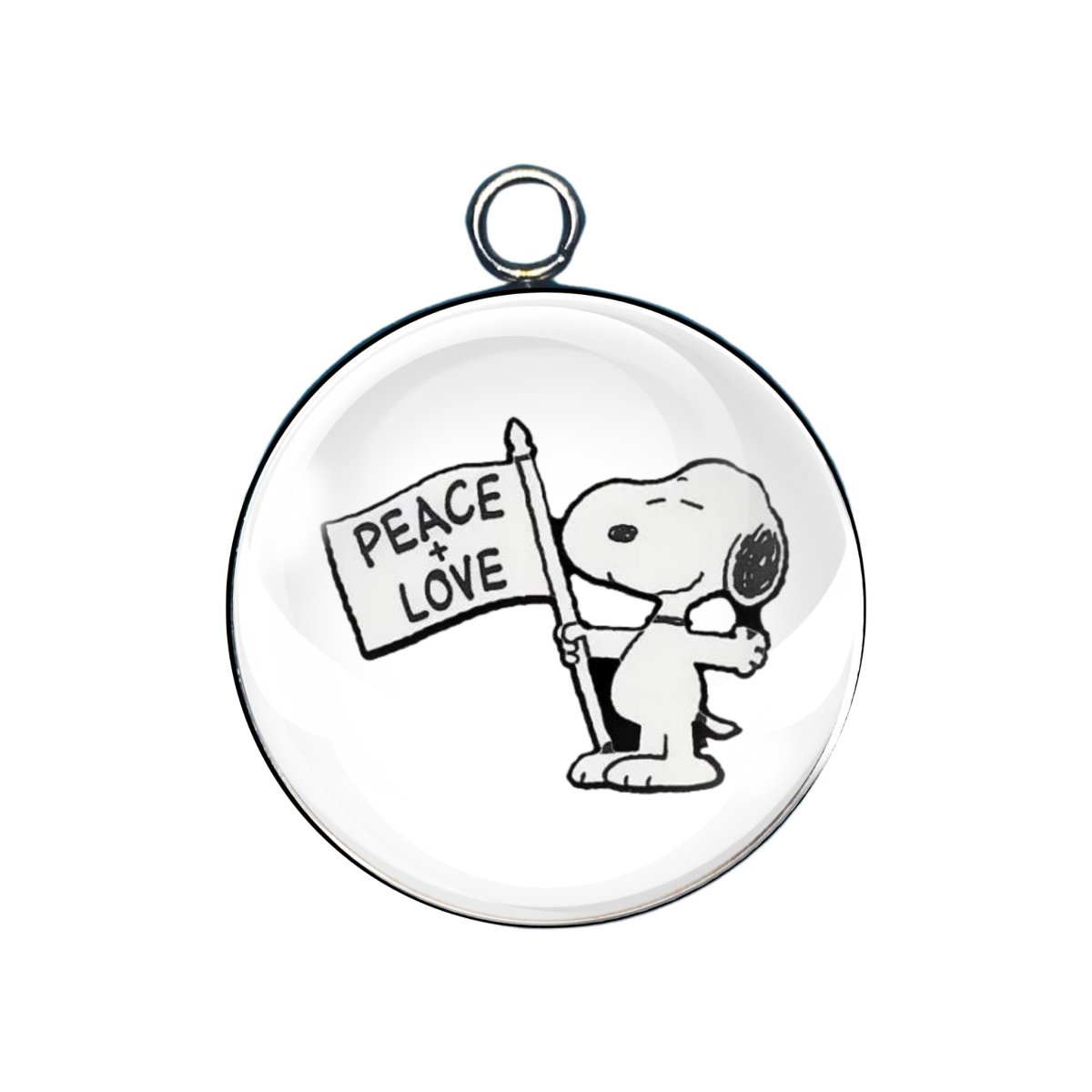 snoopy glass cabochon charm