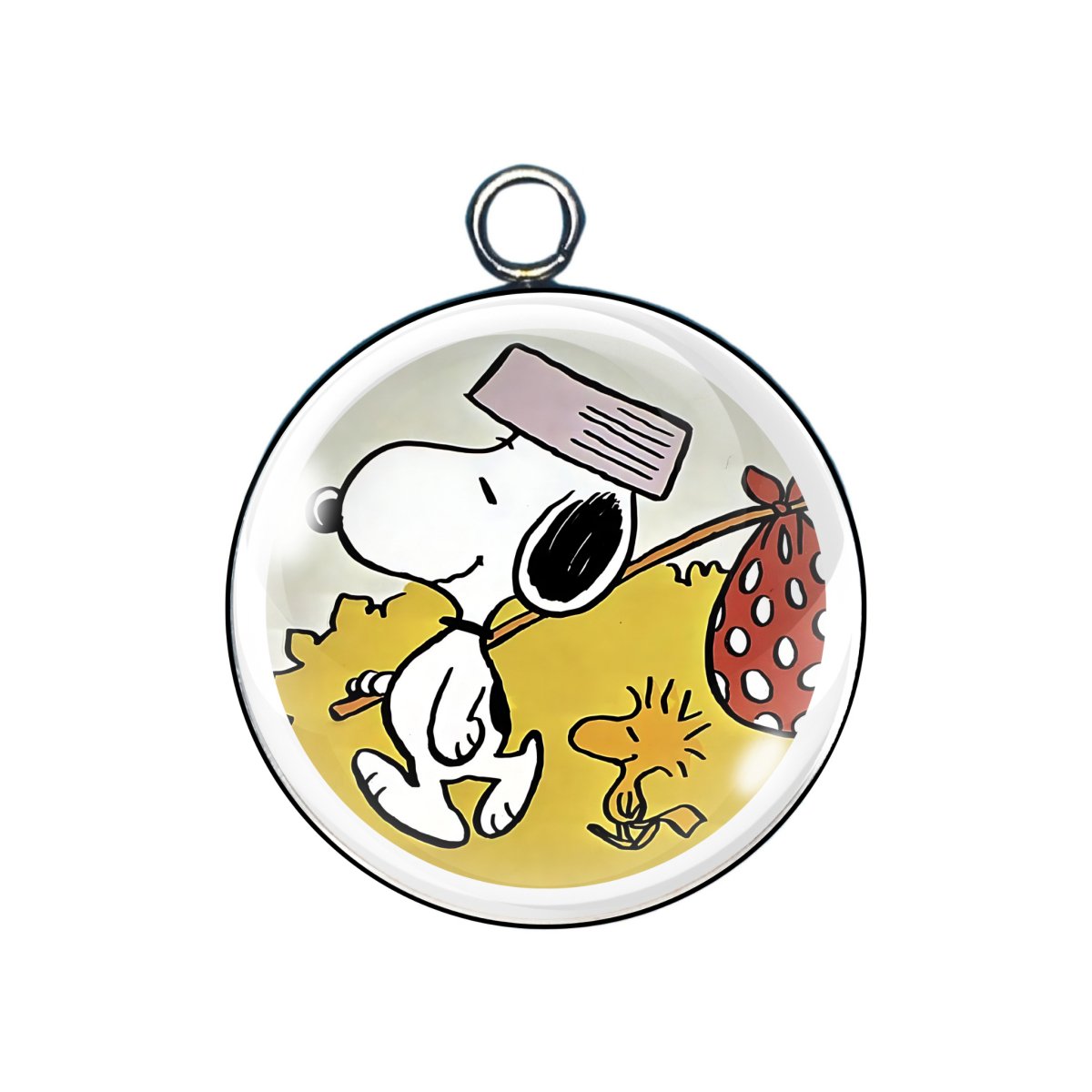 snoopy glass cabochon charm