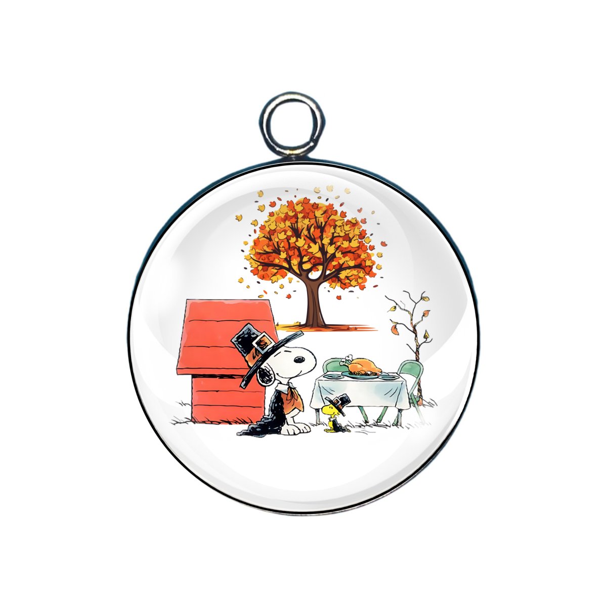 Peanuts Thanksgiving Glass Cabochon Charms