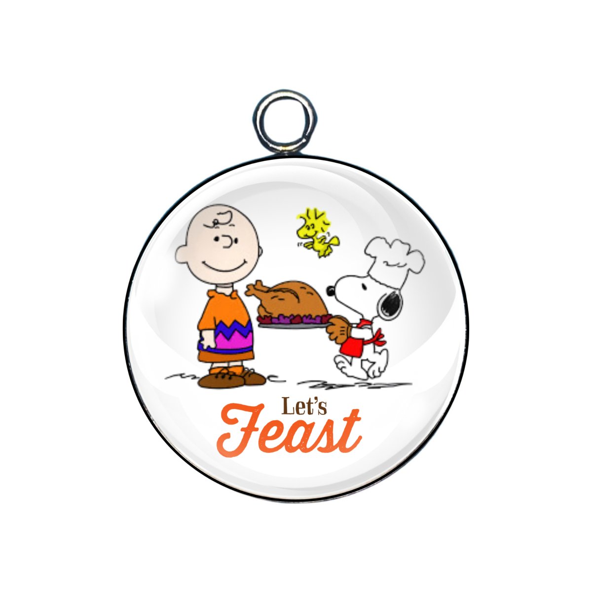 Peanuts Thanksgiving Glass Cabochon Charms