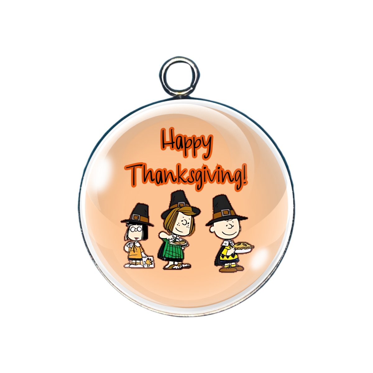 Peanuts Thanksgiving Glass Cabochon Charms