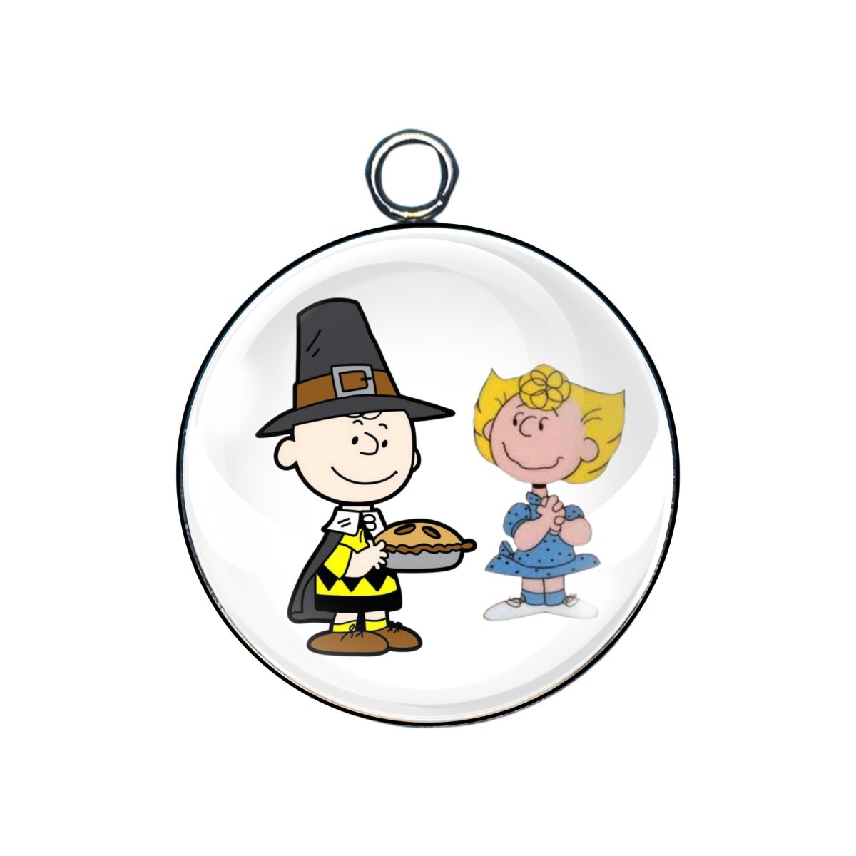 Peanuts Thanksgiving Glass Cabochon Charms